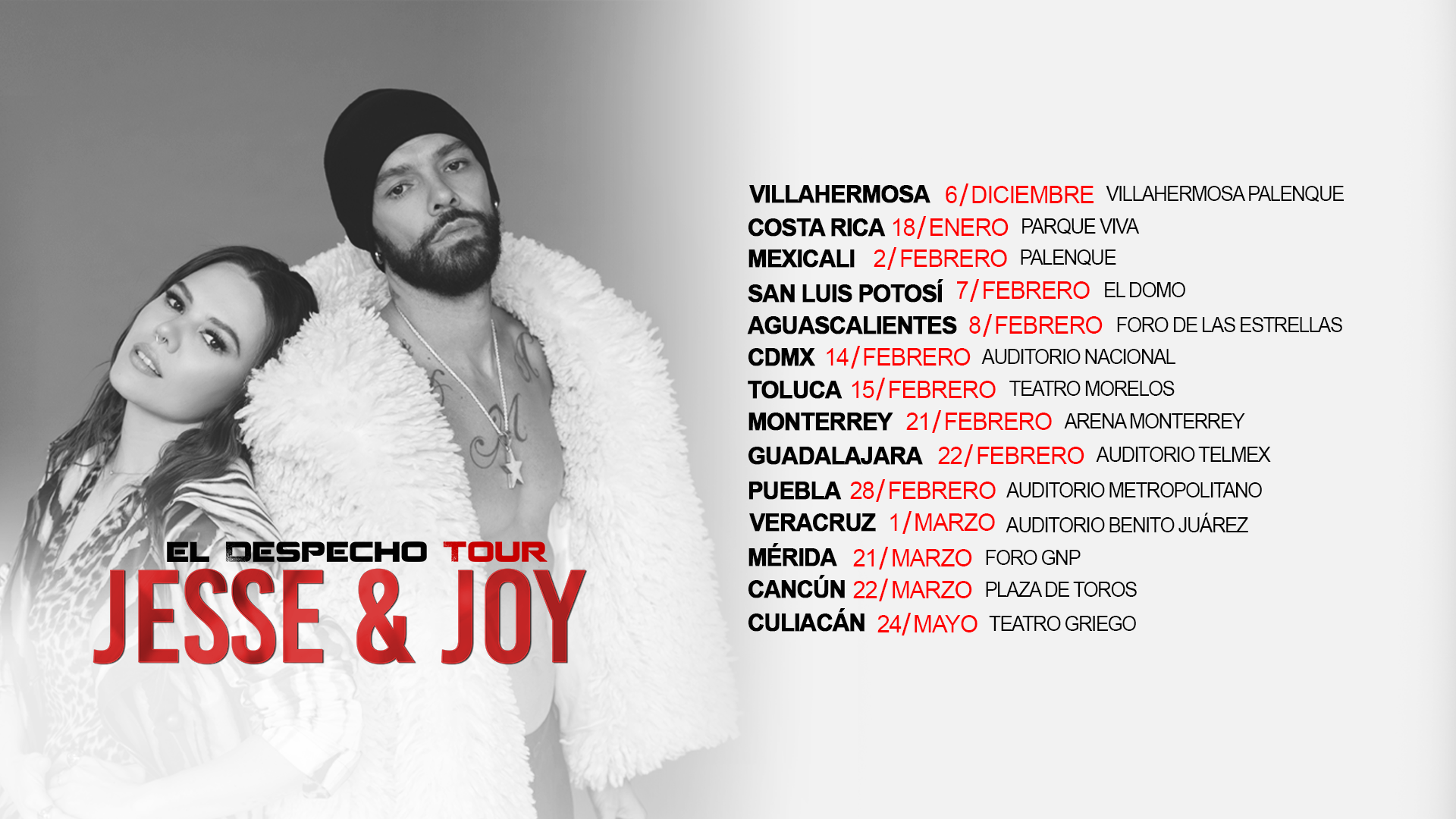 fechas tour 2024 de jesse & joy