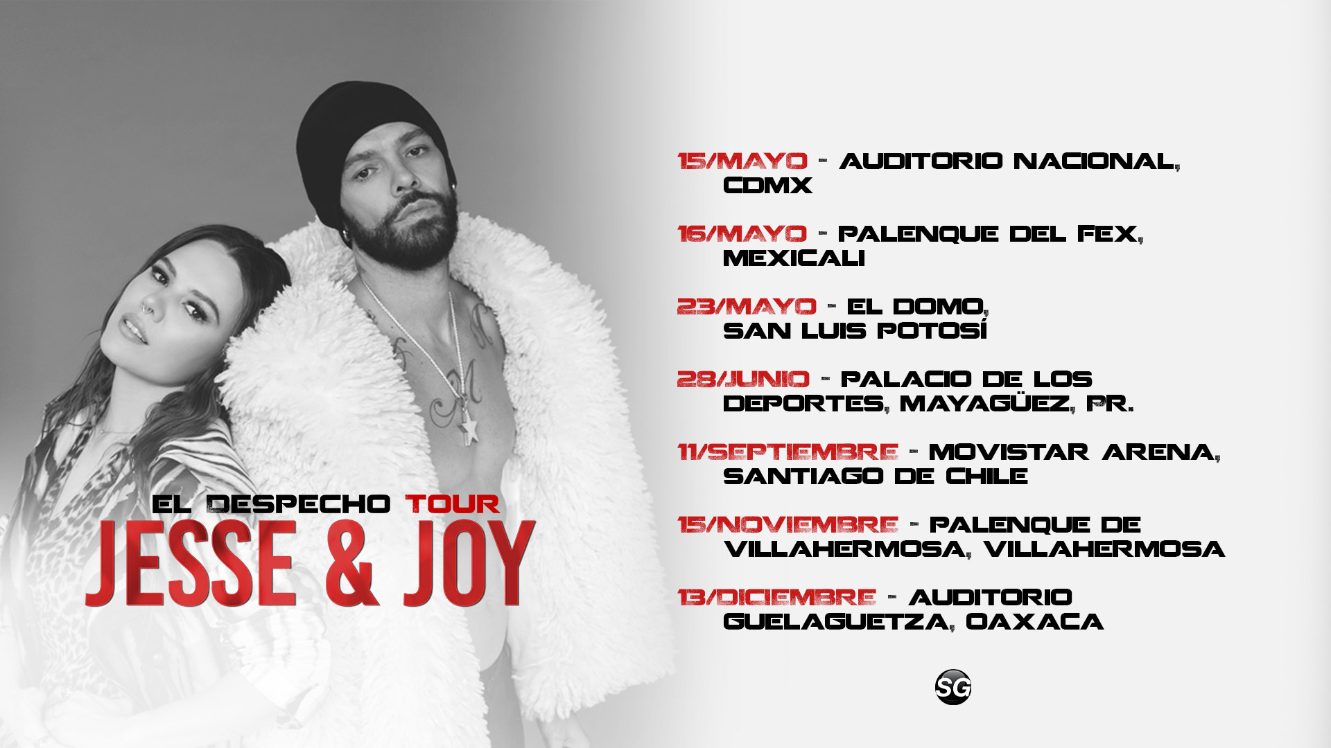 fechas tour Despecho 2025 de jesse & joy
